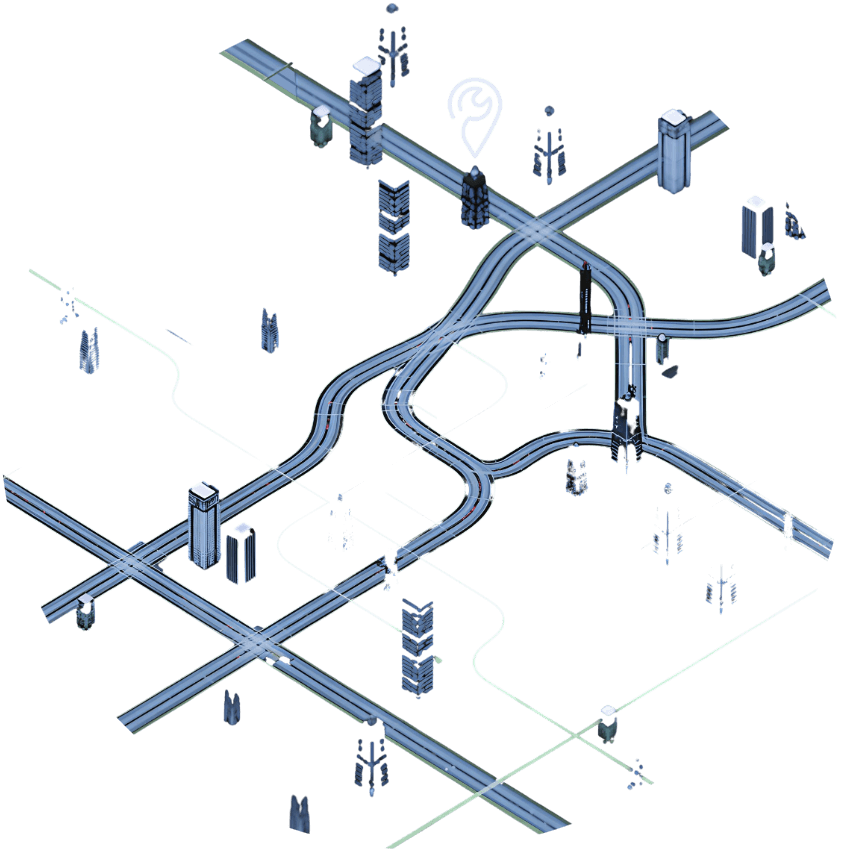 Stilisierte Map mit E-Scooter Werkstatt in der Nähe